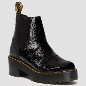 NWOT Dr Martens Rozalie Distressed Patent Heeled Chelsea Boots Black Size 9 US L